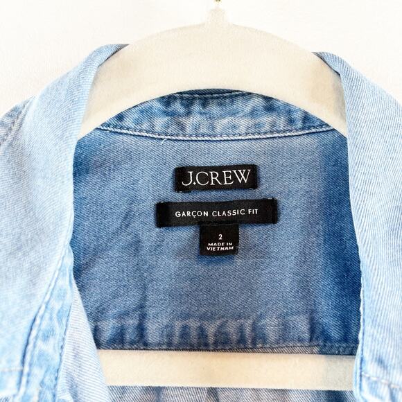J. Crew Garcon Classic Chambray Denim Button Up Shirt Storm Wash Blue 2 - Picture 3 of 5